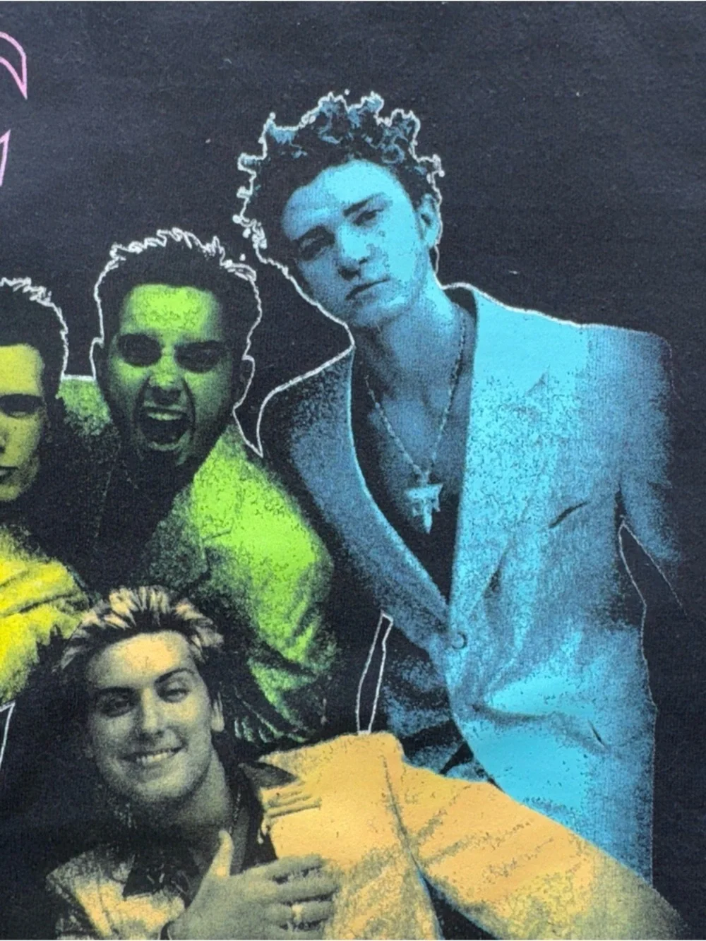 NSYNC Sweatshirt Adult Small Neon & Black Justin Timberlake Lance Bass